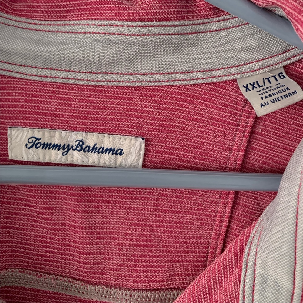 Tommy Bahama Men's Pink Polo Shirt - Picture 3 of 3
